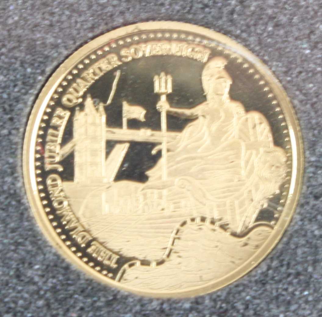 Tristan Da Cunha, The 2012 Diamond Jubilee Gold Quarter Sovereign, with certificate in - Image 3 of 3
