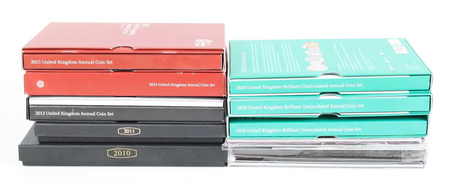 United Kingdom, The Royal Mint, a collection of Annual coin sets to include 2010, 2011 and 2013 -
