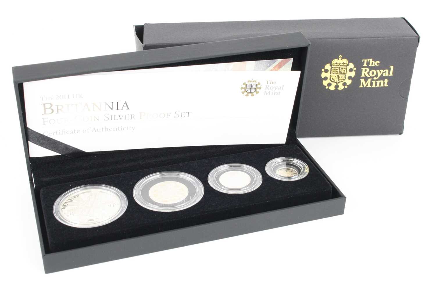 United Kingdom, The Royal Mint, The 2011 Britannia Four-Coin Silver Proof Set, 1oz fine silver two