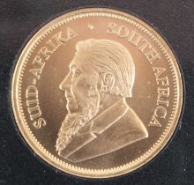 South Africa, 2017 gold quarter ounce uncirculated krugerrand, obv: portrait of Stephanus Johannes