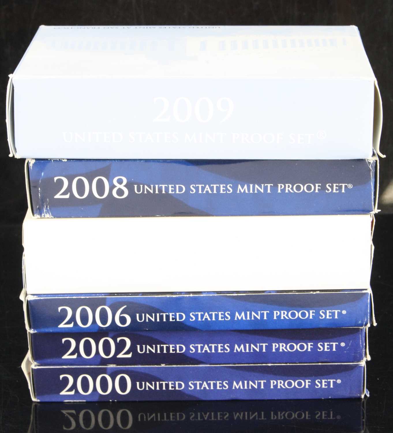 United States of America, a collection of six United States Mint Proof Sets, years include 2000,