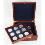 The Royal Mint, The History of the Royal Navy, a set of eighteen silver proof crowns, Channel