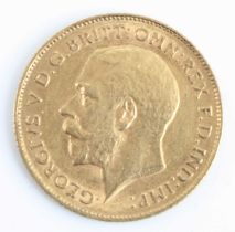 Great Britain, 1911 gold half sovereign, George V, rev: St George and Dragon above date. (1)