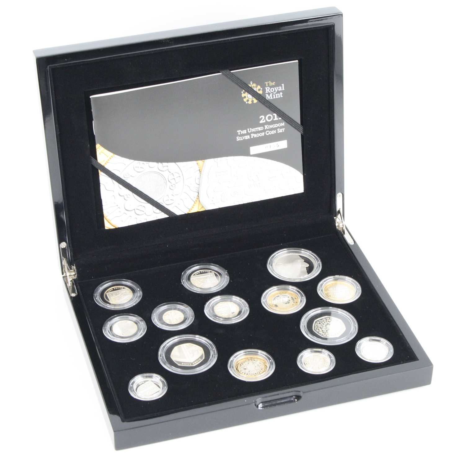 The Royal Mint, 2011 The United Kingdom Silver Proof Coin Set, fourteen coins five pounds to five