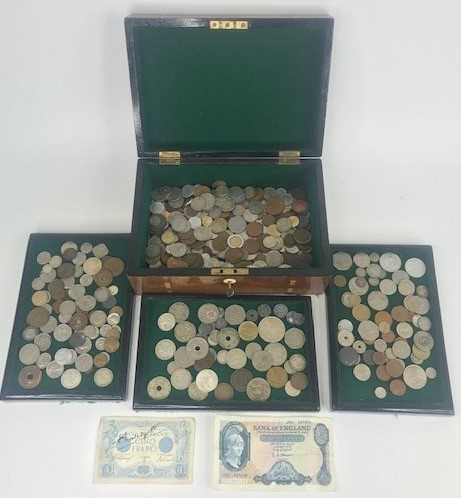 Great Britain and World, a collection of coins and banknotes to include a Bank of England Five pound