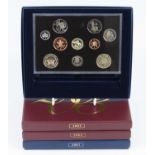The Royal Mint, a collection of four United Kingdom proof coin sets to include 2001-2004, each cased