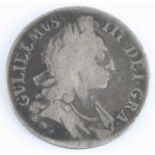 Great Britain, 1696? crown, William III laureate bust, rev; crowned shields around central lion,