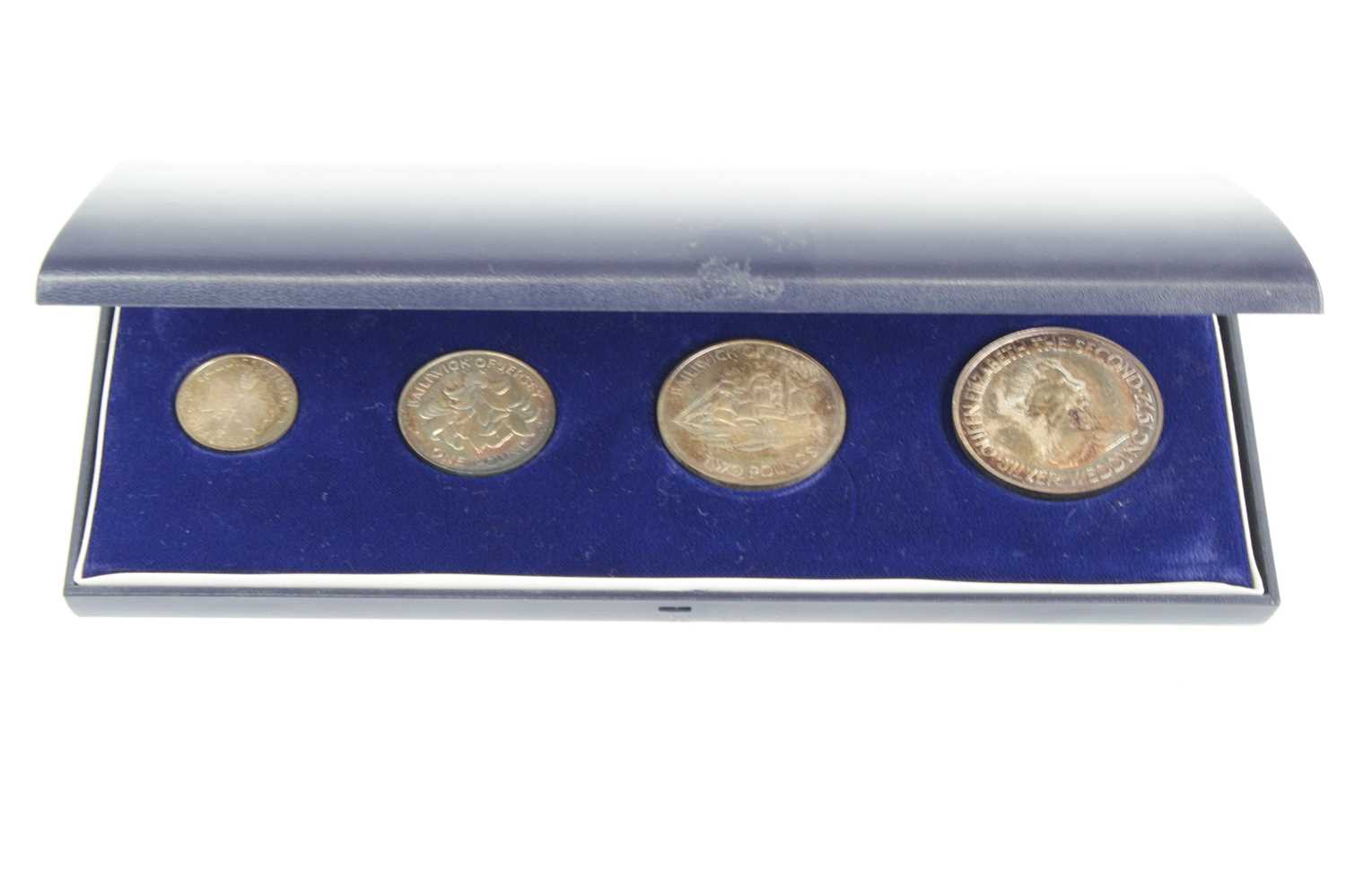 Bailiwick of Jersey, 1972 Royal Wedding Anniversary silver four coin proof set, cased with