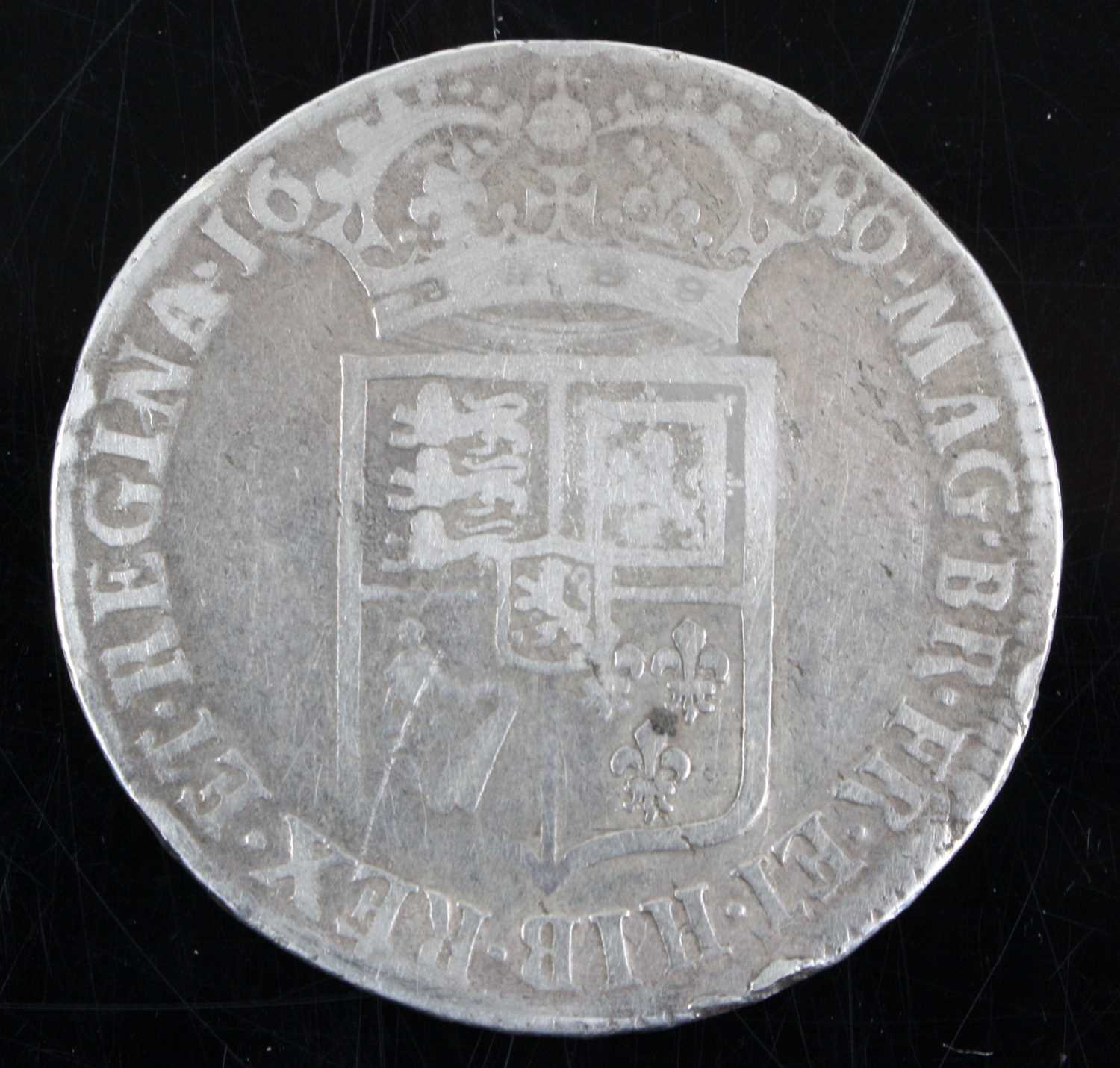 England, 1689 half crown, obv: first laureate co-joined busts of King William and Queen Mary - Image 2 of 2