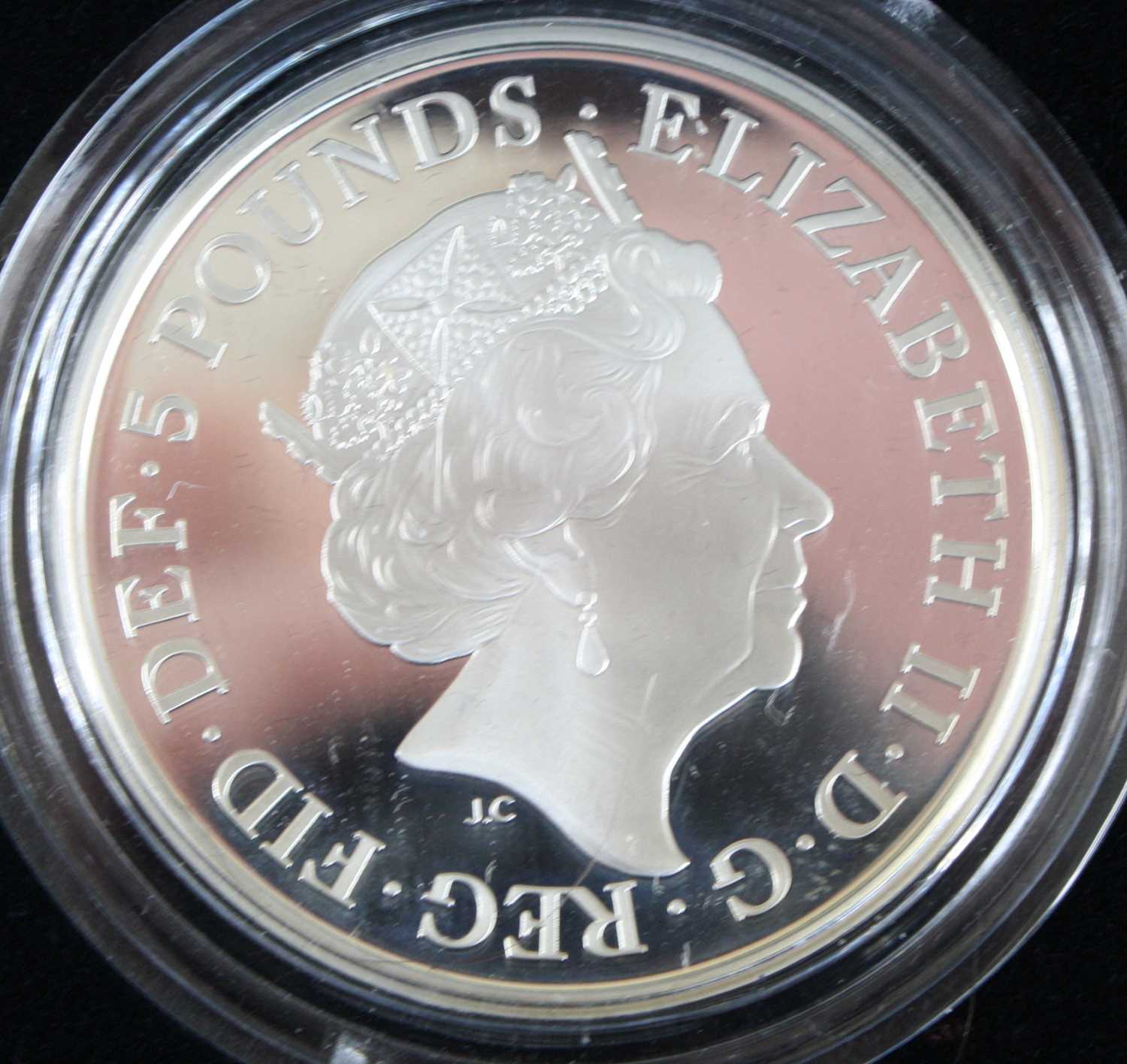 United Kingdom, 2015 H.R.H. Princess Charlotte of Cambridge silver commemorative medallion, together - Image 2 of 5