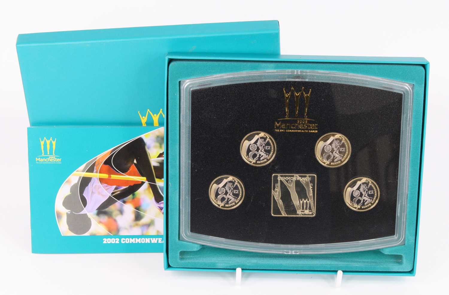 The Royal Mint, 2002 United Kingdom Commonwealth Games Proof Set, to include four £2 coins and a