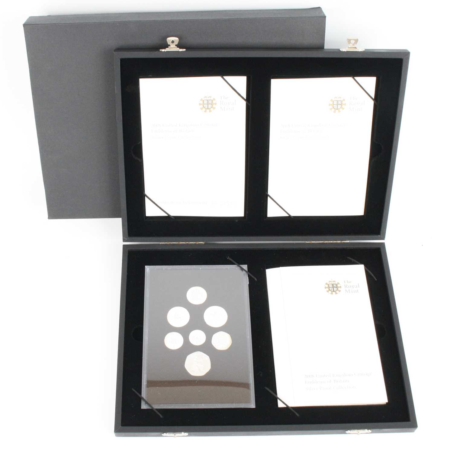 The Royal Mint, 2008 United Kingdom Coinage Emblems of Britain Silver Proof Collection, seven silver