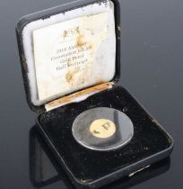 Alderney, 2018 Coronation Jubilee gold proof half sovereign, obv: Queen Elizabeth II facing right,