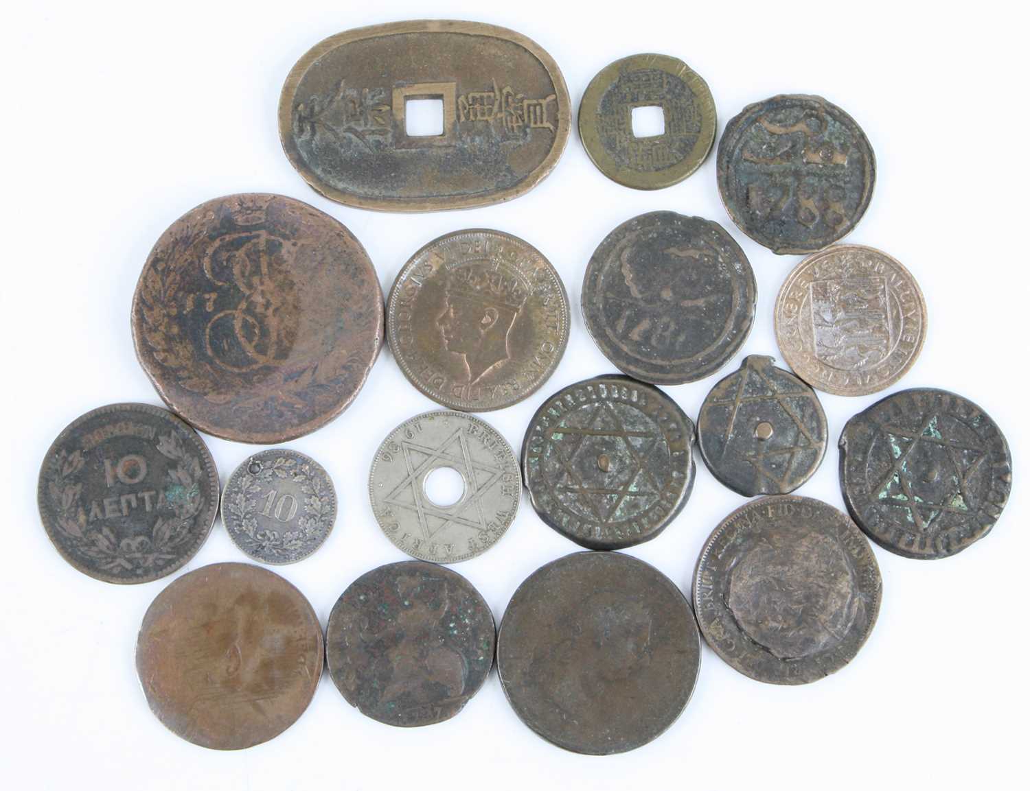 World, a collection of coins to include England Edward VI? shilling (poor), Morocco 1871 4 falus, - Bild 3 aus 4