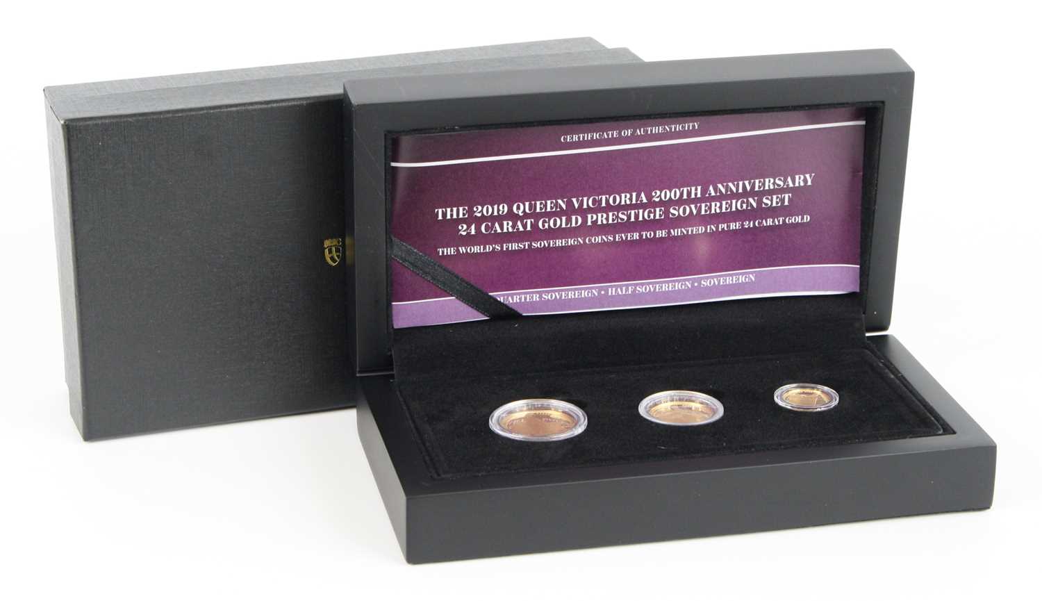 Channel Islands, The 2019 Queen Victoria 200th Anniversary 24 Carat Gold Prestige Sovereign Set,