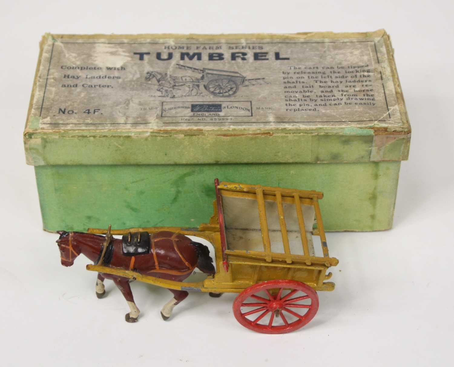 A pair of boxed Britains Home Farm series horse-drawn farm attachments, to include No.4F tumbrel - Image 3 of 3