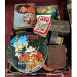 A collection of vintage advertising tins, to include examples by Huntley & Palmers