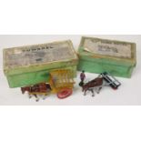 A pair of boxed Britains Home Farm series horse-drawn farm attachments, to include No.4F tumbrel