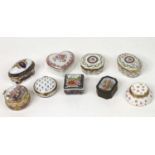 A collection of porcelain trinket boxes, to include Reutter and Limoges