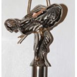 A reproduction ebonised walking cane, the top modelled as the Spirit of Ecstasy, height 96cm