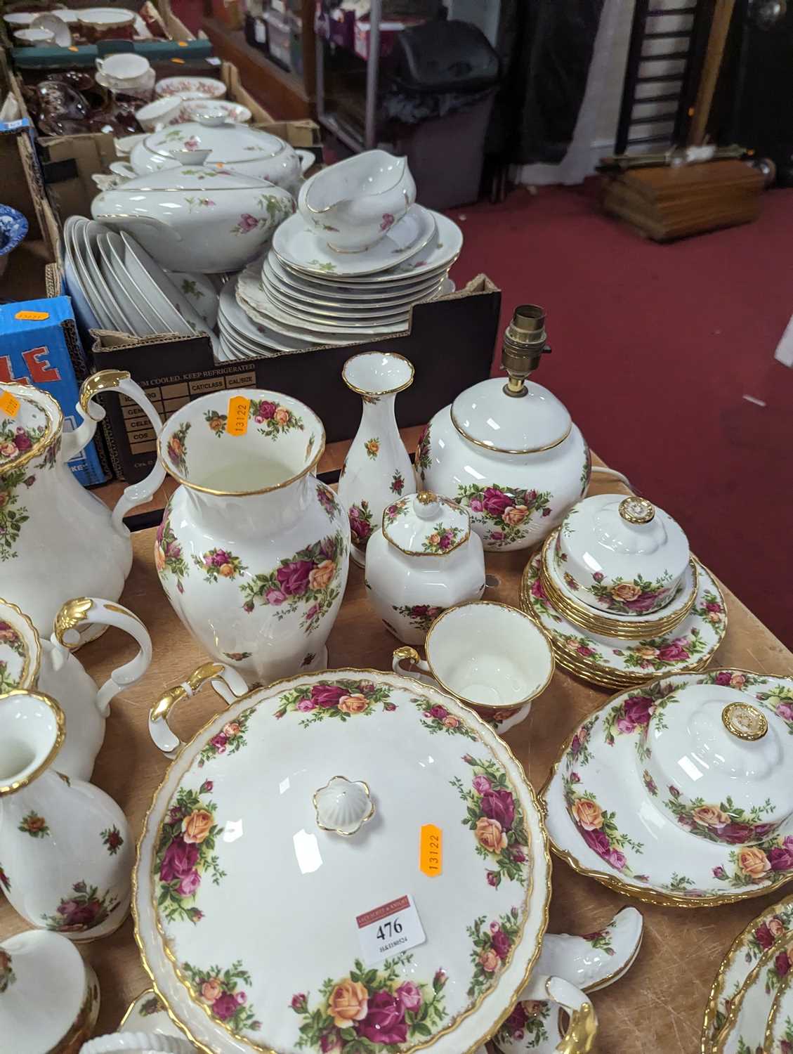 A collection of Royal Albert Old Country Roses table wares, to include tureens, teapot, coffee - Image 5 of 6