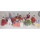 A collectin of 12 Royal Doulton figures of young ladies, to include Lindsay, Valerie, and Wendy,