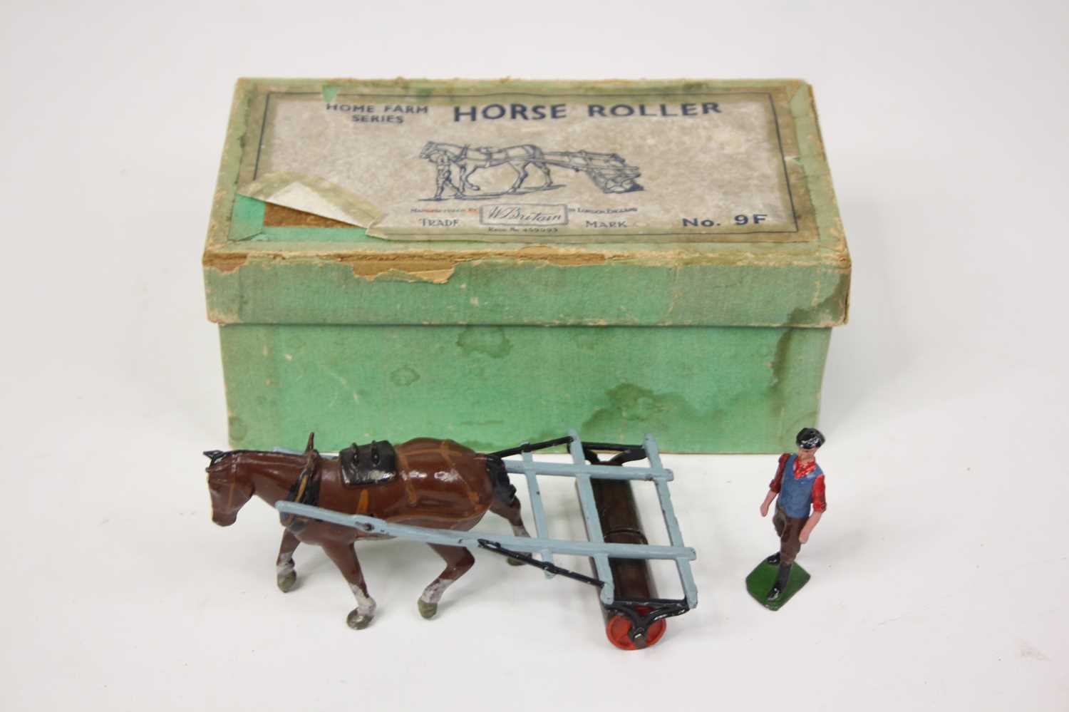 A pair of boxed Britains Home Farm series horse-drawn farm attachments, to include No.4F tumbrel - Image 2 of 3