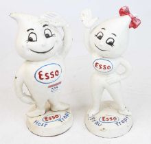 A pair of reproduction painted metal ESSO money-boxes, h.23cm