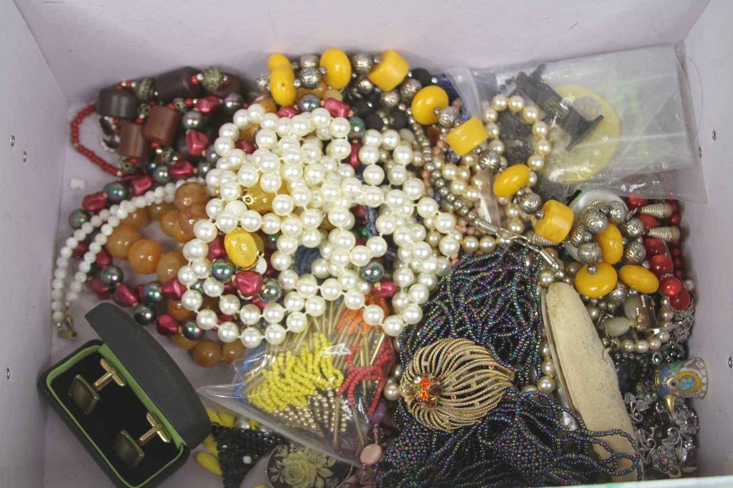 A collection of costume jewellery to include beaded necklaces