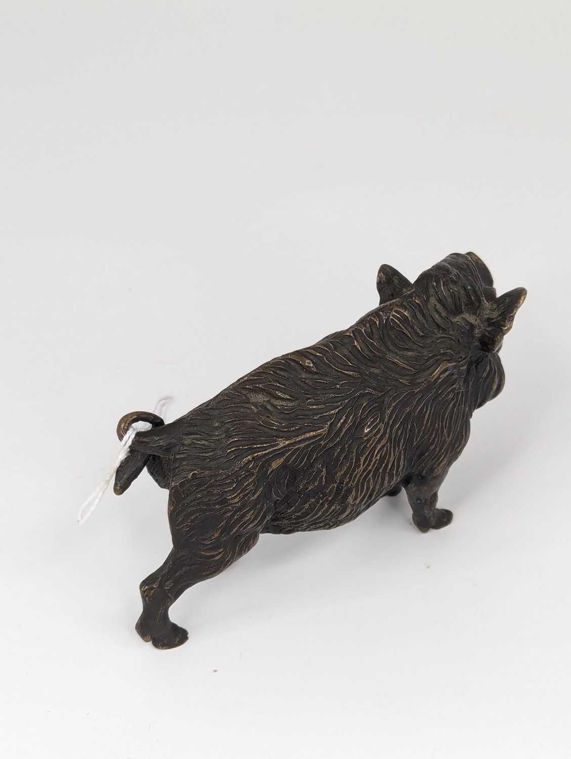 A bronze figure naturalistically cast as a boar, in standing snarling pose, h.6cm - Image 3 of 4