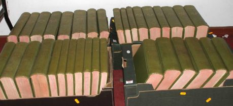 Country Life - a collection of green canvas bound magazine compendium, 1940s and later (4 boxes)