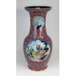 A Chinese style porcelain vase, transfer decorated with figures, height 45cm