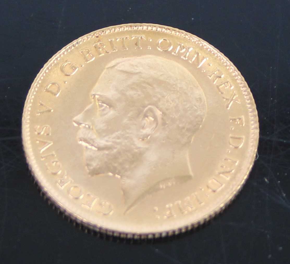 A George V gold half sovereign 1913
