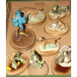 A collection of resin animal models, to include Border Fine Arts