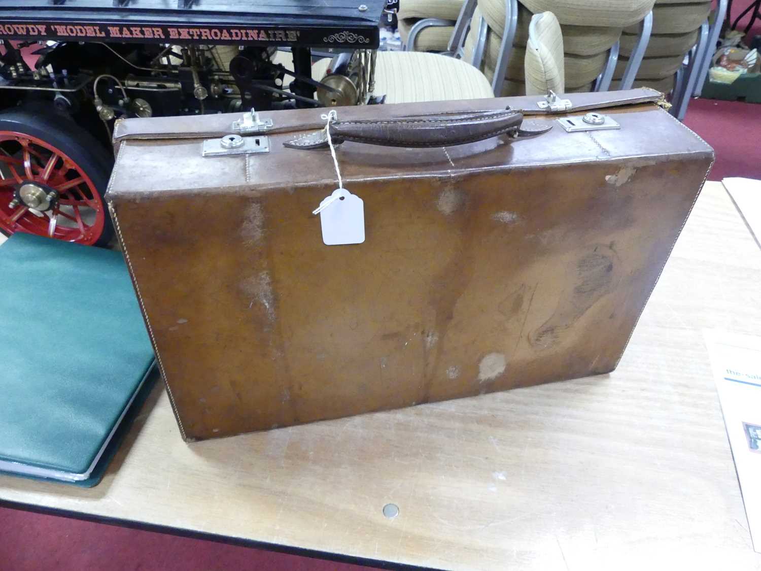 A vintage Edwards & Sons tan leather picnic set, monogrammed EMC and HCC, width 49cm - Image 12 of 16