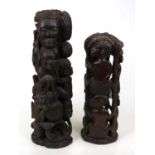 Two African carved hardwood sculptures, largest height 35cm