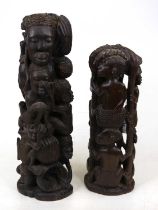 Two African carved hardwood sculptures, largest height 35cm