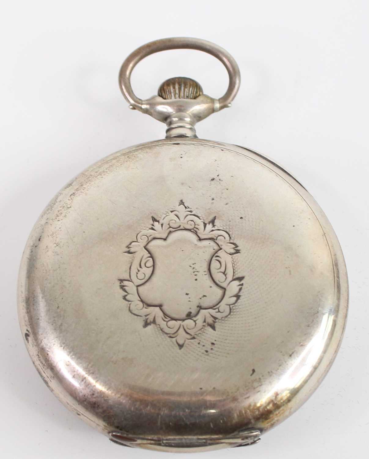 A gent's Omega 800 silver cased open faced pocket watch, having a signed Arabic dial with subsidiary - Image 2 of 2