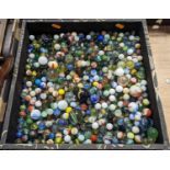 A collection of glass marbles