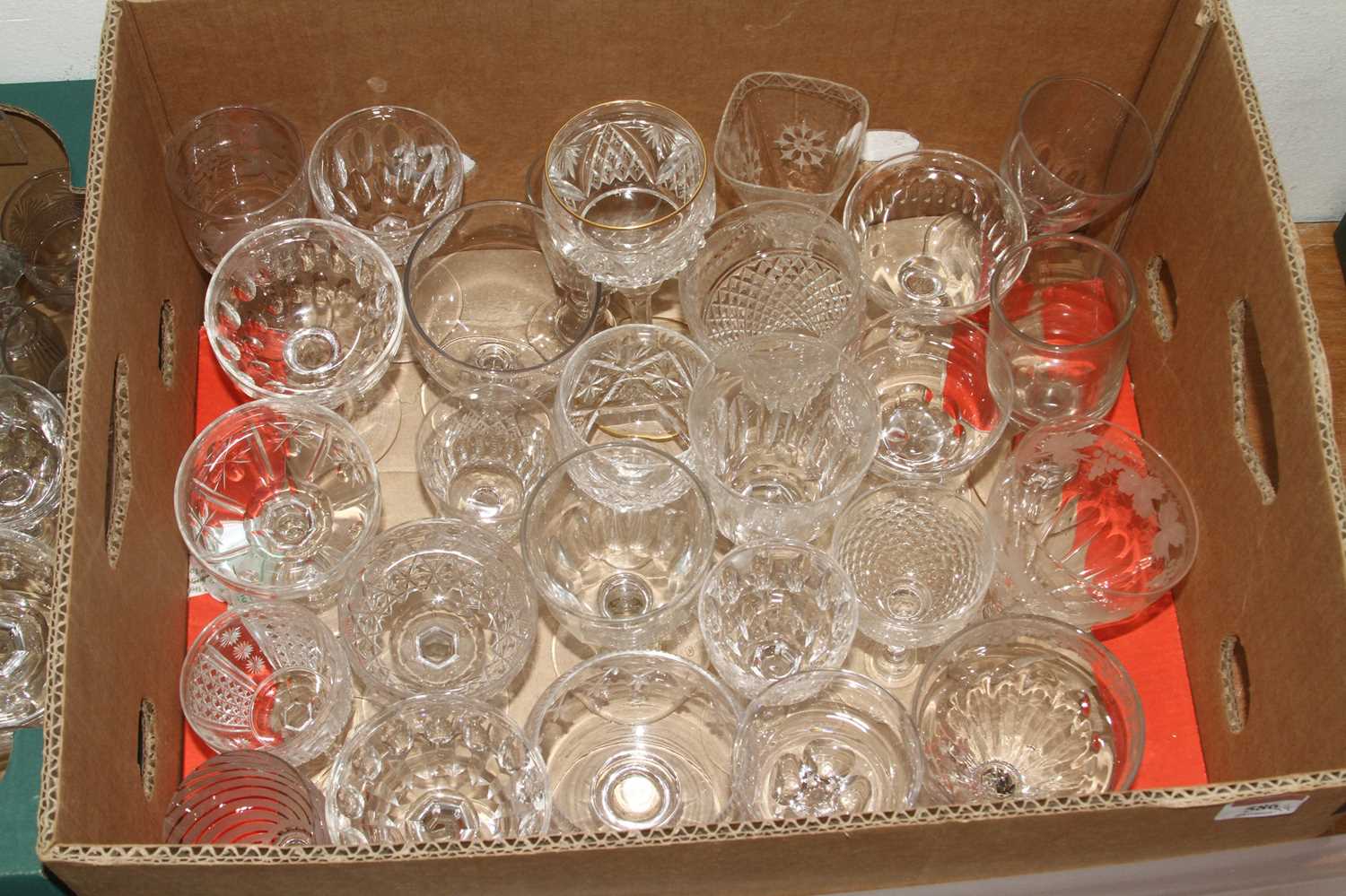 A collection of 19th century and later drinking glasses to include cut glass champagne coupes, and - Image 3 of 5