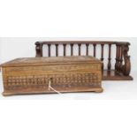 An Indian carved hardwood box, having a fitted interior, width 31cm, together with a carved hardwood