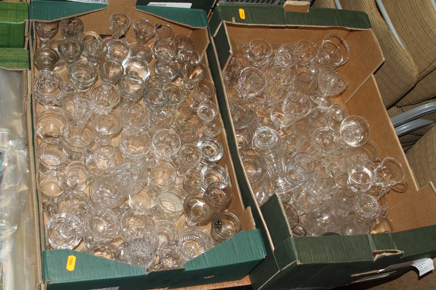 A collection of 19th century and later drinking glasses to include toastmaster's glasses, sherry and