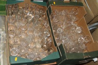 A collection of 19th century and later drinking glasses to include toastmaster's glasses, sherry and