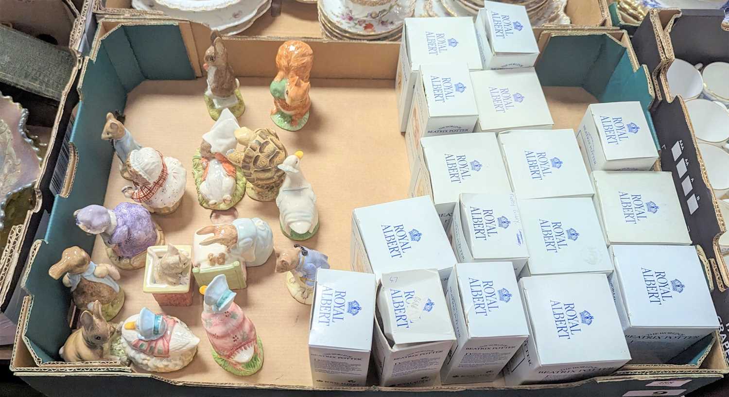 A collection of Royal Albert Beatrix Potter figures to include Mr Alderman Ptolemy, Squirrel Nutkin,