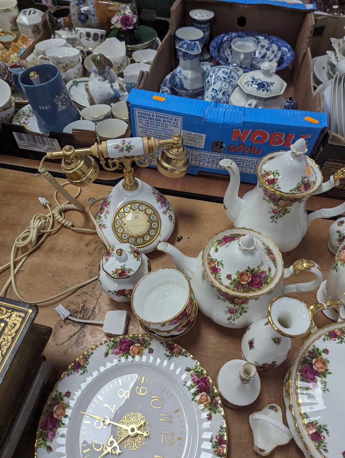 A collection of Royal Albert Old Country Roses table wares, to include tureens, teapot, coffee - Image 2 of 6