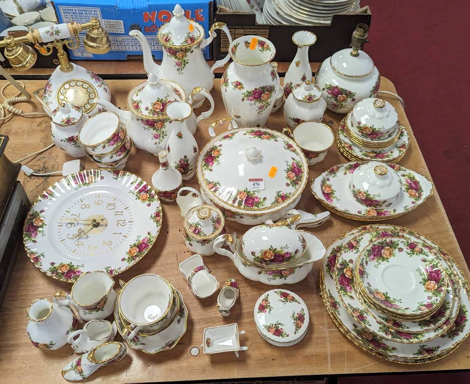 A collection of Royal Albert Old Country Roses table wares, to include tureens, teapot, coffee