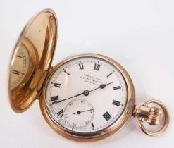 A gent's gold plated full hunter pocket watch by Winegartens of Bishopsgate, London, having a signed