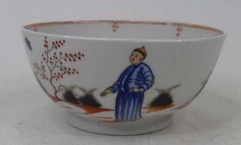A Chinese porcelain bowl, enamel decorated with figures, dia. 15cm