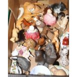 A collection of ceramic figures of animals to include Beswick and Goebel
