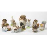 A collection of Royal Albert Beatrix Potter figures to include Old Mr Brown, Tom Kitten, Mrs